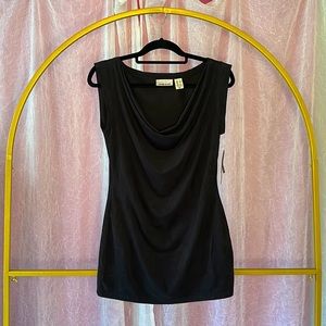 NWT DKNY Faux Suede Cowl Neck Best Of Black Dress